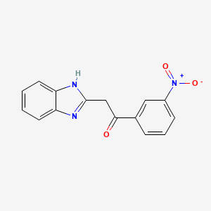 molecular formula C15H11N3O3 B1225600 2-(1H-benzimidazol-2-yl)-1-(3-nitrophenyl)ethanone 