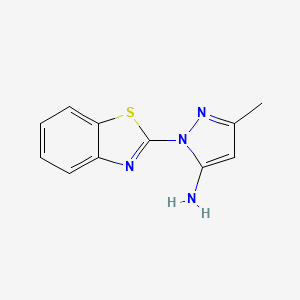 molecular formula C11H10N4S B1225604 2-Benzothiazol-2-yl-5-methyl-2H-pyrazol-3-ylamine CAS No. 99845-70-2