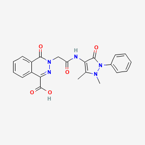3-[2-[(1,5-Dimethyl-3-oxo-2-phenyl-4-pyrazolyl)amino]-2-oxoethyl]-4-oxo-1-phthalazinecarboxylic acid