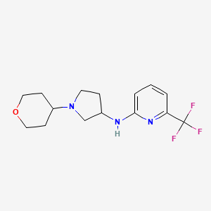 molecular formula C15H20F3N3O B12256081 N-[1-(oxan-4-yl)pyrrolidin-3-yl]-6-(trifluoromethyl)pyridin-2-amine 