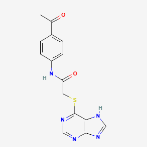 molecular formula C15H13N5O2S B12256124 N-(4-acetylphenyl)-2-(7H-purin-6-ylsulfanyl)acetamide 