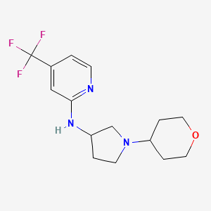 molecular formula C15H20F3N3O B12256147 N-[1-(oxan-4-yl)pyrrolidin-3-yl]-4-(trifluoromethyl)pyridin-2-amine 