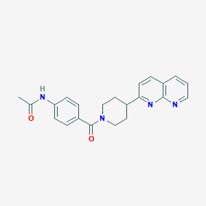 molecular formula C22H22N4O2 B12256187 N-{4-[4-(1,8-naphthyridin-2-yl)piperidine-1-carbonyl]phenyl}acetamide 