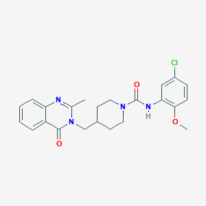 molecular formula C23H25ClN4O3 B12256191 N-(5-chloro-2-methoxyphenyl)-4-[(2-methyl-4-oxo-3,4-dihydroquinazolin-3-yl)methyl]piperidine-1-carboxamide 