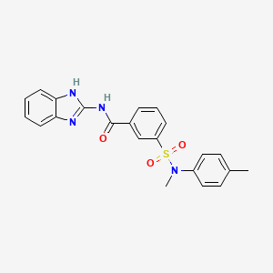 molecular formula C22H20N4O3S B1225625 N-(1H-benzimidazol-2-yl)-3-[methyl-(4-methylphenyl)sulfamoyl]benzamide 