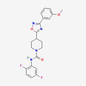 molecular formula C21H20F2N4O3 B12256252 N-(2,5-difluorophenyl)-4-[3-(3-methoxyphenyl)-1,2,4-oxadiazol-5-yl]piperidine-1-carboxamide 
