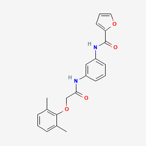 molecular formula C21H20N2O4 B1225627 N-[3-[[2-(2,6-dimethylphenoxy)-1-oxoethyl]amino]phenyl]-2-furancarboxamide 