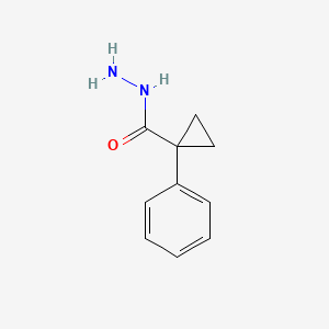 molecular formula C10H12N2O B12256285 1-Phenylcyclopropane-1-carbohydrazide 