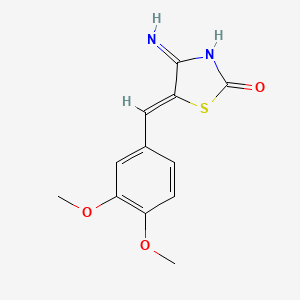 molecular formula C12H12N2O3S B12256323 (5Z)-5-[(3,4-Dimethoxyphenyl)methylidene]-4-imino-1,3-thiazolidin-2-one 