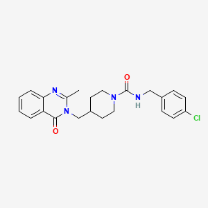 molecular formula C23H25ClN4O2 B12256337 N-[(4-chlorophenyl)methyl]-4-[(2-methyl-4-oxo-3,4-dihydroquinazolin-3-yl)methyl]piperidine-1-carboxamide 