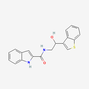 molecular formula C19H16N2O2S B12256345 N-[2-(1-benzothiophen-3-yl)-2-hydroxyethyl]-1H-indole-2-carboxamide 
