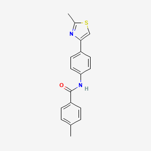 molecular formula C18H16N2OS B1225637 4-methyl-N-[4-(2-methyl-4-thiazolyl)phenyl]benzamide 