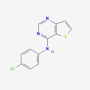 molecular formula C12H8ClN3S B12256372 N-(4-chlorophenyl)thieno[3,2-d]pyrimidin-4-amine 