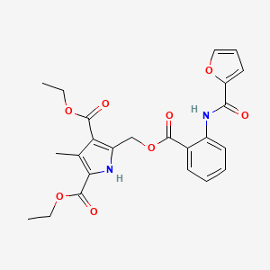 molecular formula C24H24N2O8 B1225638 diethyl 5-[[2-(furan-2-carbonylamino)benzoyl]oxymethyl]-3-methyl-1H-pyrrole-2,4-dicarboxylate 