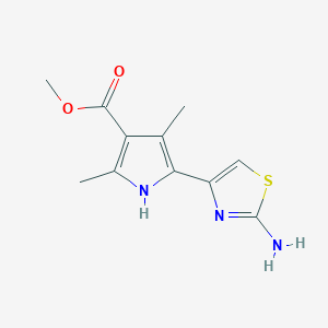 molecular formula C11H13N3O2S B1225640 methyl 5-(2-aminothiazol-4-yl)-2,4-dimethyl-1H-pyrrole-3-carboxylate 
