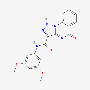 molecular formula C18H15N5O4 B12256462 N-(3,5-dimethoxyphenyl)-5-oxo-4H,5H-[1,2,3]triazolo[1,5-a]quinazoline-3-carboxamide 
