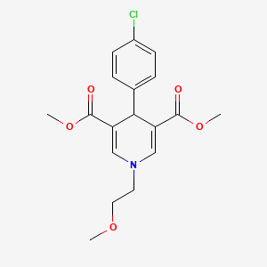 molecular formula C18H20ClNO5 B1225647 3,5-DIMETHYL 4-(4-CHLOROPHENYL)-1-(2-METHOXYETHYL)-1,4-DIHYDROPYRIDINE-3,5-DICARBOXYLATE 
