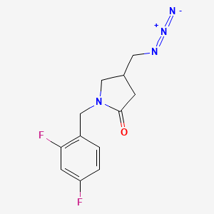 molecular formula C12H12F2N4O B12256484 4-(Azidomethyl)-1-[(2,4-difluorophenyl)methyl]pyrrolidin-2-one 