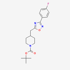 molecular formula C19H24FN3O3 B12256519 Tert-butyl 4-{[3-(4-fluorophenyl)-1,2,4-oxadiazol-5-yl]methyl}piperidine-1-carboxylate 