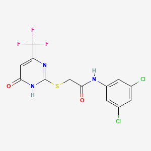 molecular formula C13H8Cl2F3N3O2S B12256559 N-(3,5-dichlorophenyl)-2-{[4-hydroxy-6-(trifluoromethyl)pyrimidin-2-yl]sulfanyl}acetamide 