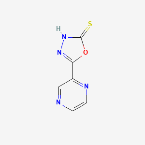 molecular formula C6H4N4OS B1225662 5-(Pyrazin-2-yl)-1,3,4-oxadiazole-2-thiol CAS No. 37545-39-4
