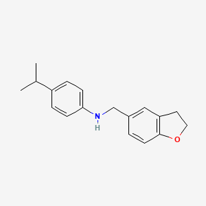 molecular formula C18H21NO B12256643 N-[(2,3-dihydro-1-benzofuran-5-yl)methyl]-4-(propan-2-yl)aniline 