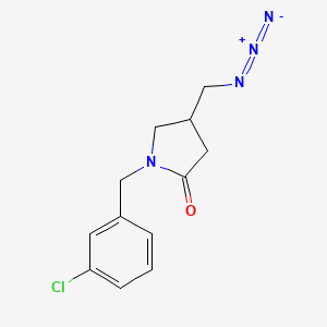 molecular formula C12H13ClN4O B12256683 4-(Azidomethyl)-1-[(3-chlorophenyl)methyl]pyrrolidin-2-one 