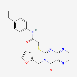 molecular formula C21H19N5O3S B12256737 N-(4-ethylphenyl)-2-({3-[(furan-2-yl)methyl]-4-oxo-3,4-dihydropteridin-2-yl}sulfanyl)acetamide 