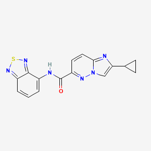 molecular formula C16H12N6OS B12256808 N-(2,1,3-benzothiadiazol-4-yl)-2-cyclopropylimidazo[1,2-b]pyridazine-6-carboxamide 
