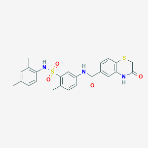 molecular formula C24H23N3O4S2 B1225687 N-[3-[(2,4-dimethylphenyl)sulfamoyl]-4-methylphenyl]-3-oxo-4H-1,4-benzothiazine-6-carboxamide 