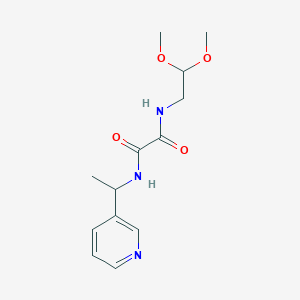 molecular formula C13H19N3O4 B12256915 N-(2,2-dimethoxyethyl)-N'-[1-(pyridin-3-yl)ethyl]ethanediamide 
