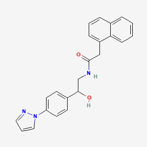 molecular formula C23H21N3O2 B12256920 N-{2-hydroxy-2-[4-(1H-pyrazol-1-yl)phenyl]ethyl}-2-(naphthalen-1-yl)acetamide 