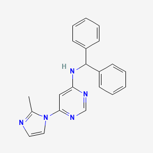 molecular formula C21H19N5 B12256925 N-(diphenylmethyl)-6-(2-methyl-1H-imidazol-1-yl)pyrimidin-4-amine 