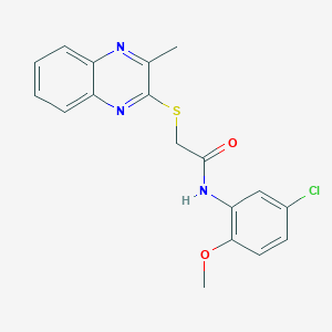 molecular formula C18H16ClN3O2S B12256939 N-(5-chloro-2-methoxyphenyl)-2-[(3-methylquinoxalin-2-yl)sulfanyl]acetamide 
