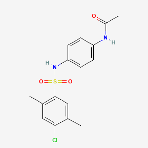 molecular formula C16H17ClN2O3S B12257036 N-[4-(4-chloro-2,5-dimethylbenzenesulfonamido)phenyl]acetamide 