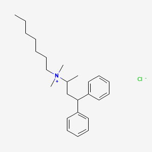 molecular formula C25H38ClN B1225711 Heptyldimethyl(1-methyl-3,3-diphenylpropyl)ammonium chloride CAS No. 59921-70-9