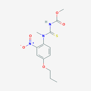 molecular formula C13H17N3O5S B1225713 methyl N-[methyl-(2-nitro-4-propoxyphenyl)carbamothioyl]carbamate 