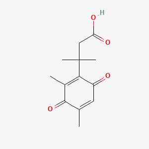 molecular formula C13H16O4 B1225717 3-(2,4-Dimethyl-3,6-dioxocyclohexa-1,4-dien-1-yl)-3-methylbutanoic acid CAS No. 133544-77-1