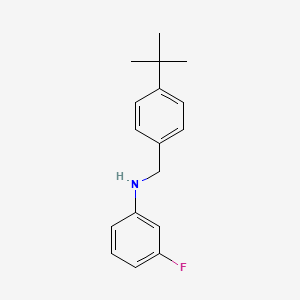 molecular formula C17H20FN B12257170 N-[(4-tert-butylphenyl)methyl]-3-fluoroaniline 