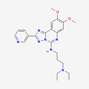 molecular formula C23H29N7O2 B12257194 N-[3-(diethylamino)propyl]-8,9-dimethoxy-2-(pyridin-3-yl)-[1,2,4]triazolo[1,5-c]quinazolin-5-amine 