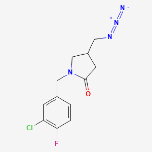 molecular formula C12H12ClFN4O B12257236 4-(Azidomethyl)-1-[(3-chloro-4-fluorophenyl)methyl]pyrrolidin-2-one 