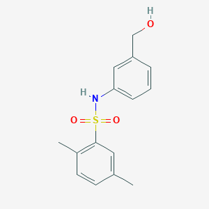molecular formula C15H17NO3S B12257275 N-[3-(hydroxymethyl)phenyl]-2,5-dimethylbenzene-1-sulfonamide 
