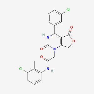 molecular formula C21H17Cl2N3O4 B12257312 N-(3-chloro-2-methylphenyl)-2-[4-(3-chlorophenyl)-2,5-dioxo-1H,2H,3H,4H,5H,7H-furo[3,4-d]pyrimidin-1-yl]acetamide 