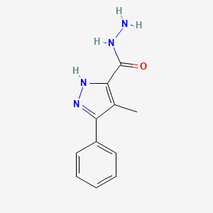 molecular formula C11H12N4O B1225735 4-methyl-3-phenyl-1H-pyrazole-5-carbohydrazide 