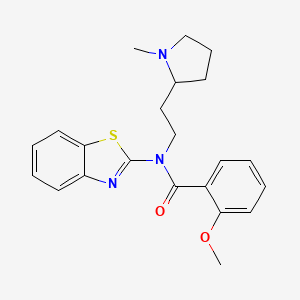 molecular formula C22H25N3O2S B1225738 N-(1,3-benzothiazol-2-yl)-2-methoxy-N-[2-(1-methyl-2-pyrrolidinyl)ethyl]benzamide 
