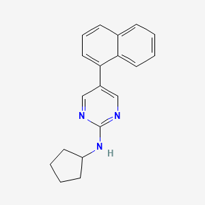 molecular formula C19H19N3 B12257412 N-cyclopentyl-5-(naphthalen-1-yl)pyrimidin-2-amine 