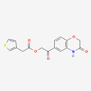 molecular formula C16H13NO5S B1225745 2-(3-thiophenyl)acetic acid [2-oxo-2-(3-oxo-4H-1,4-benzoxazin-6-yl)ethyl] ester 