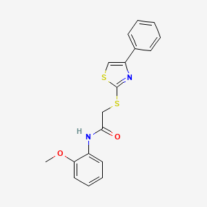molecular formula C18H16N2O2S2 B12257478 N-(2-methoxyphenyl)-2-[(4-phenyl-1,3-thiazol-2-yl)sulfanyl]acetamide 