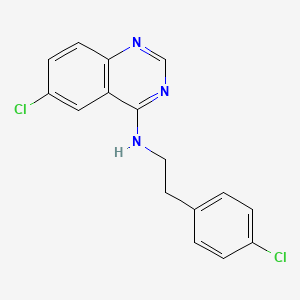 molecular formula C16H13Cl2N3 B12257514 6-chloro-N-[2-(4-chlorophenyl)ethyl]quinazolin-4-amine 