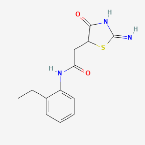 molecular formula C13H15N3O2S B12257531 N-(2-ethylphenyl)-2-(2-imino-4-oxo-1,3-thiazolidin-5-yl)acetamide 